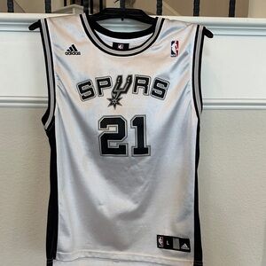 adidas White and Black San Antonio Spurs #21 Basketball Jersey